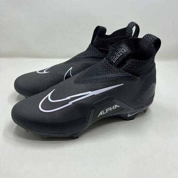 Nike Alpha Menace Elite 3 White Black Football Cleats CT6648-010 Mens Size 13.5